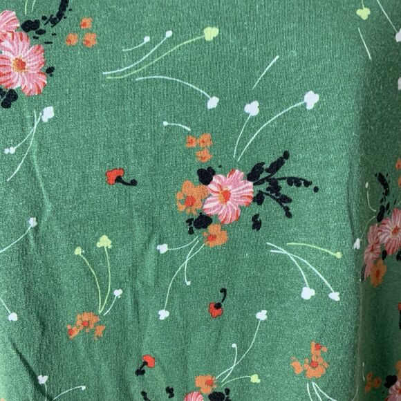 & Other Stories Baby Tee T-shirt Women's US Size 10 Medium Green-Multi Floral - Picture 4 of 11